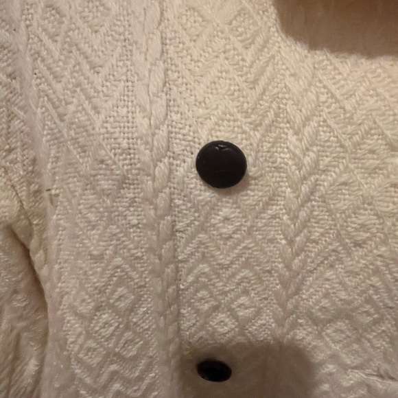 Vintage Boyne Valley Wool Knit Ivory  Coat, handcrafted in Ireland, small - Picture 7 of 8